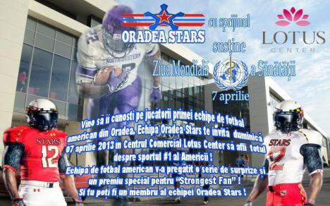 Echipa orădeană de fotbal american Oradea Stars se promovează de Ziua Mondială a Sănătăţii